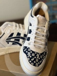 custom monogram sneakers Asics