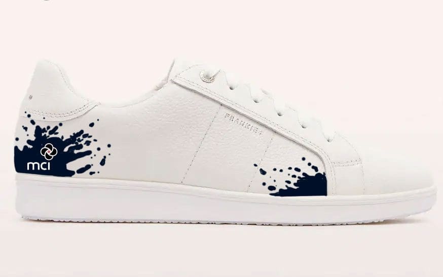 customised leather shoes branded with logo